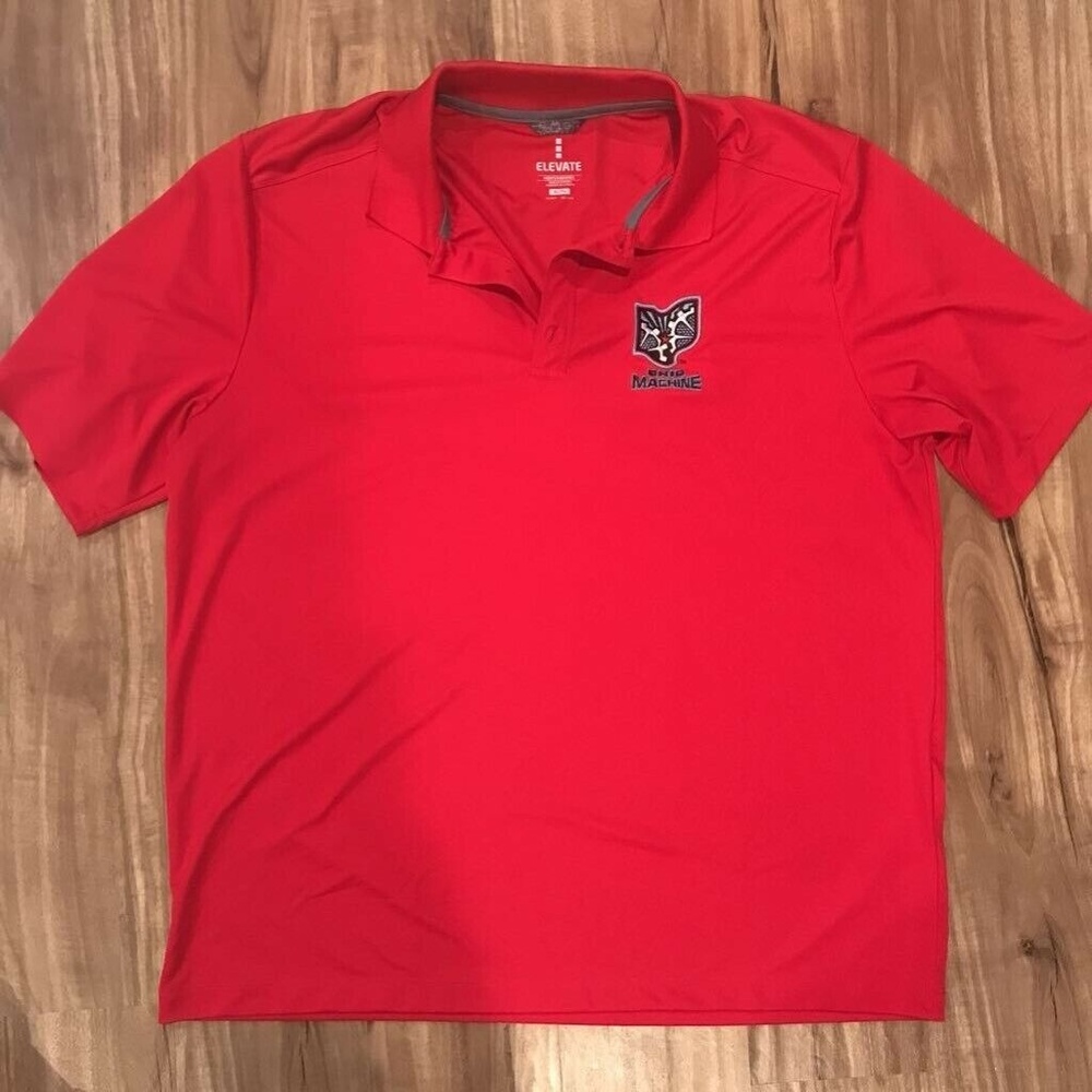 Ohio Machine Elevate Mens Lacrosse Polo Shirt Red